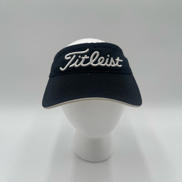 Titleist Pro V1 Footjoy Sun Visor Hat Cap Black & White One Size Adjustable - Picture 2 of 12
